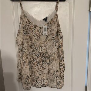 Torrid Tan and Cream swing Sleeveless Camisole